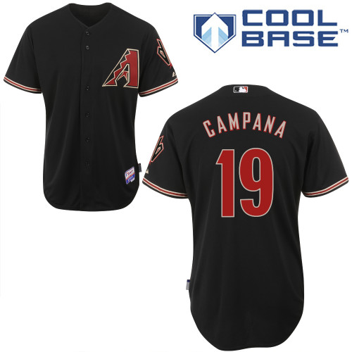 Tony Campana #19 MLB Jersey-Arizona Diamondbacks Men's Authentic Alternate Home Black Cool Base Baseball Jersey